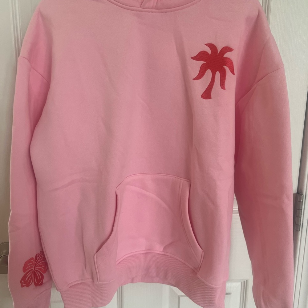 Pink Palm Puff hoodie. Brand new!